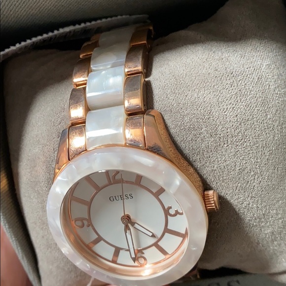Rose gold Guess watch